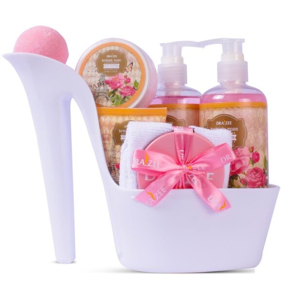 Valentine’s Day Gifts for Women – 8 Pc Spa Gift Baskets for Women British Rose